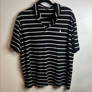 Ralph Lauren Black & White Striped Polo